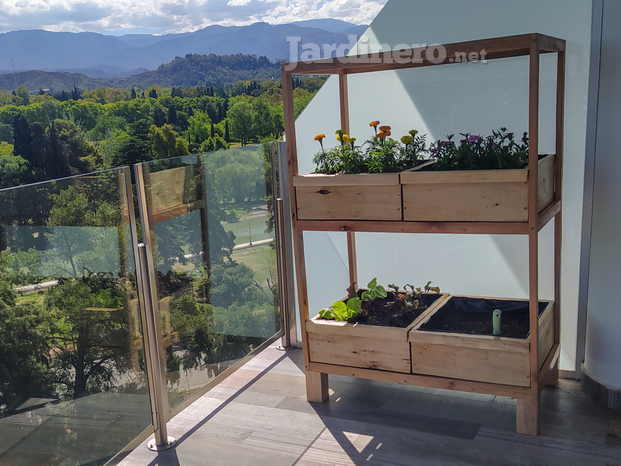 Mueble para cultivo de flores comestibles